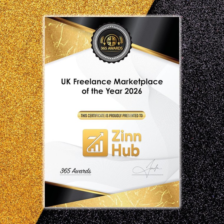 Certificat 365 Awards: Piața Freelance a Anului &icirc;n Marea Britanie 2026, prezentat Zinn Hub