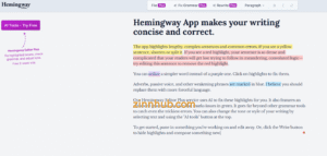 Hemingway Editor writing tool