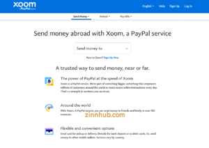 Xoom payments to freelance Zinners at Zinn Hub