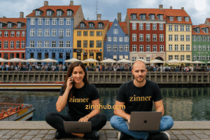 Remote Workers Using Fast Internet In Copenhagen Denmark