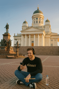 Digital Freelancer Zinner Working With Fast Internet In Helsinki Finland