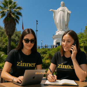 Female Zinners Working On Laptops At Cerro San Cristóbal
