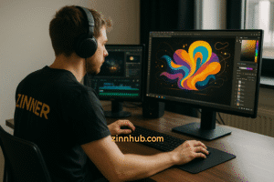 Zinn Hub Freelancer With Autism Working On Graphic Design