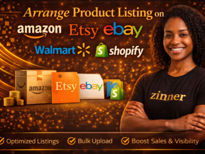 Arrange Product Listing on Amazon, Etsy, eBay, Walmart & Shopify