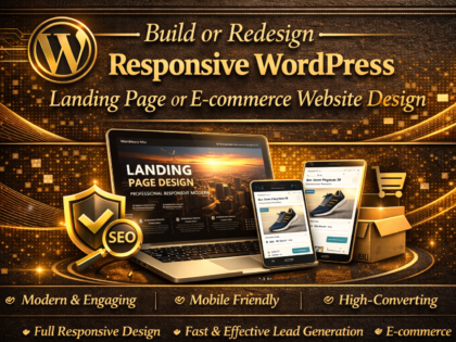 Build or Redesign Responsive WordPress Landing Page or E-commerce Website Design
