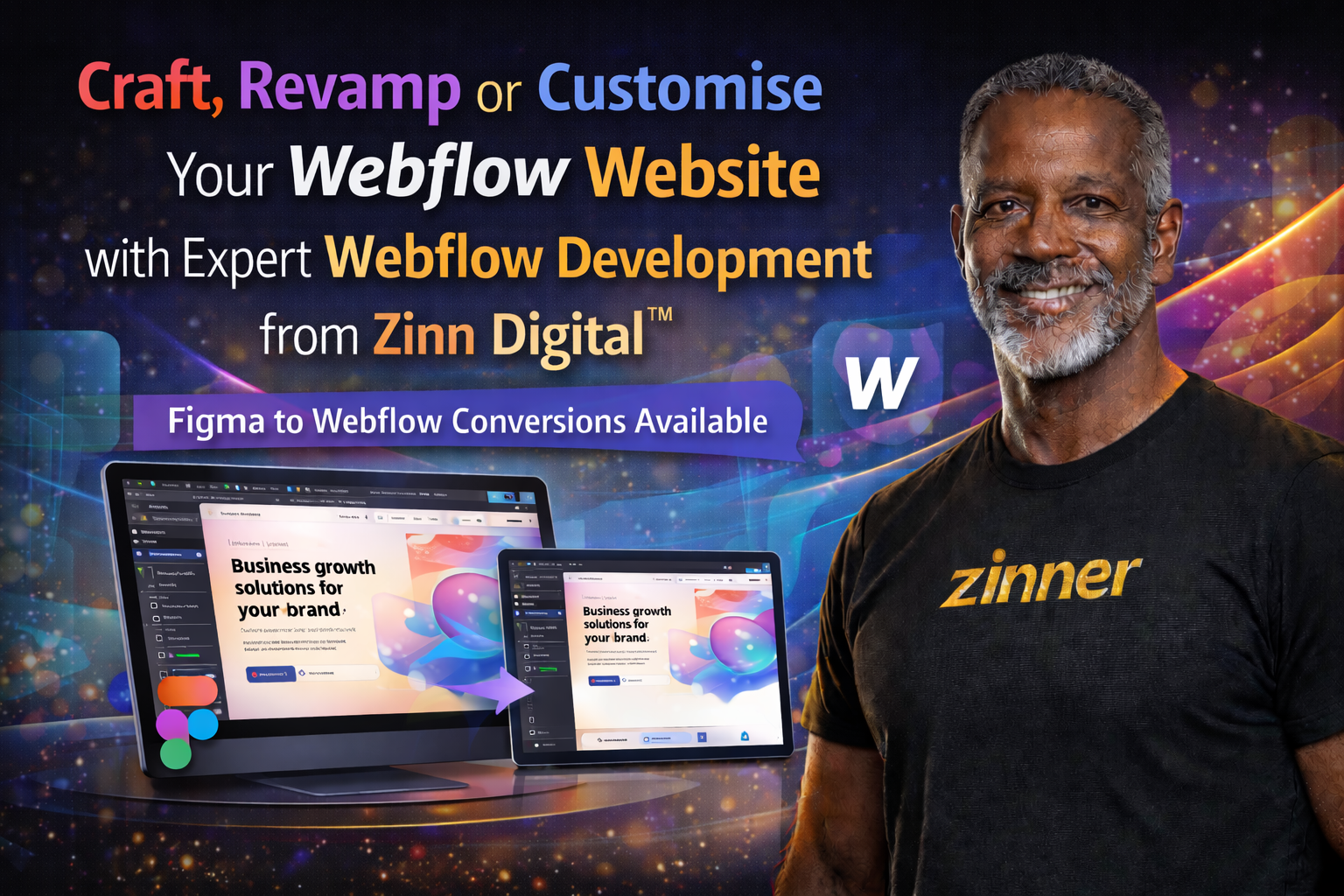 Craft, Revamp Or Customise Your Webflow Website With Expert Webflow Development 1 Craft, Revamp Or Customise Your Webflow Website With Expert Webflow Development From Zinn Digital ™ - Figma To Webflow Conversions Available