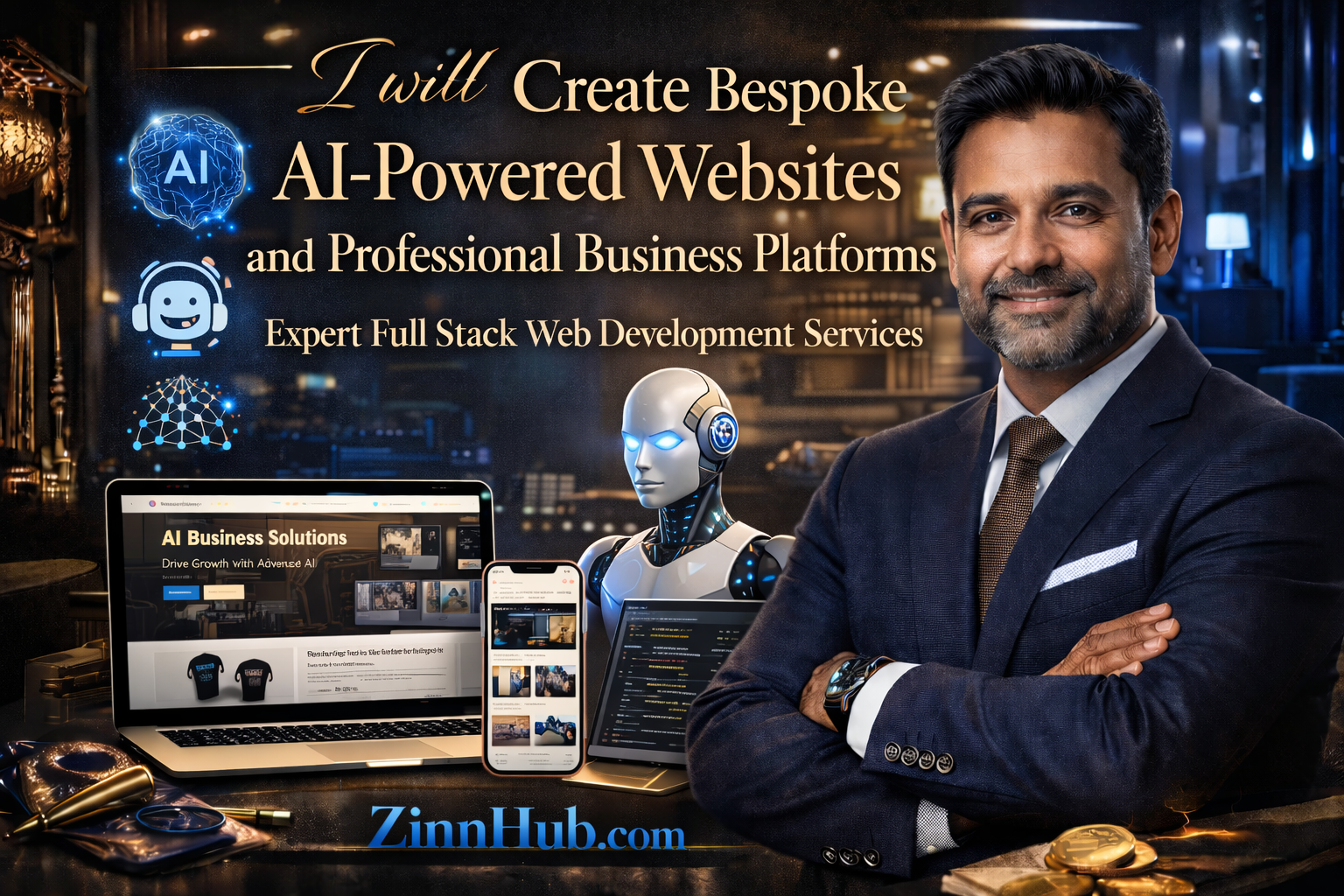 I Will Create Bespoke Ai-Powered Websites And Professional Business Platforms 1 Create Bespoke Ai-Powered Websites And Professional Business Platforms - Expert Full Stack Web Development Services Zinn Hub