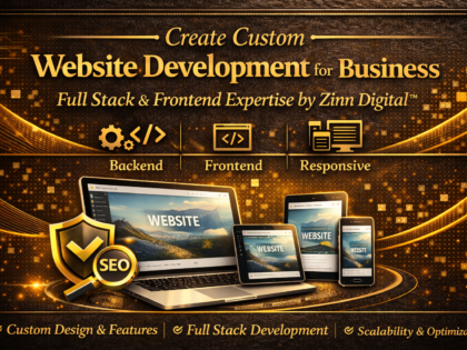 Create Custom Website Development for Business - Full Stack & Frontend Expertise by Zinn Digital ™