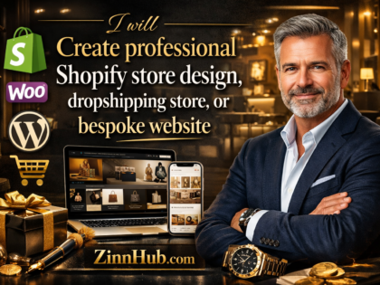 I Willcreate Professional Shopify Store Design, Dropshipping Store, Or Bespoke Website On Zinn Hub Freelancer Marketplace