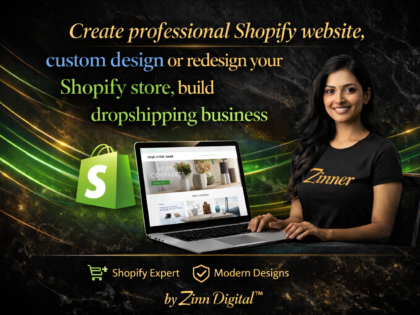 Create Professional Shopify Website, Custom Design Or Redesign Your Shopify Store, Build Dropshipping Business