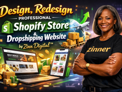 Concevoir, redessiner une boutique Shopify professionnelle, un site web de dropshipping par Zinn Digital&trade;