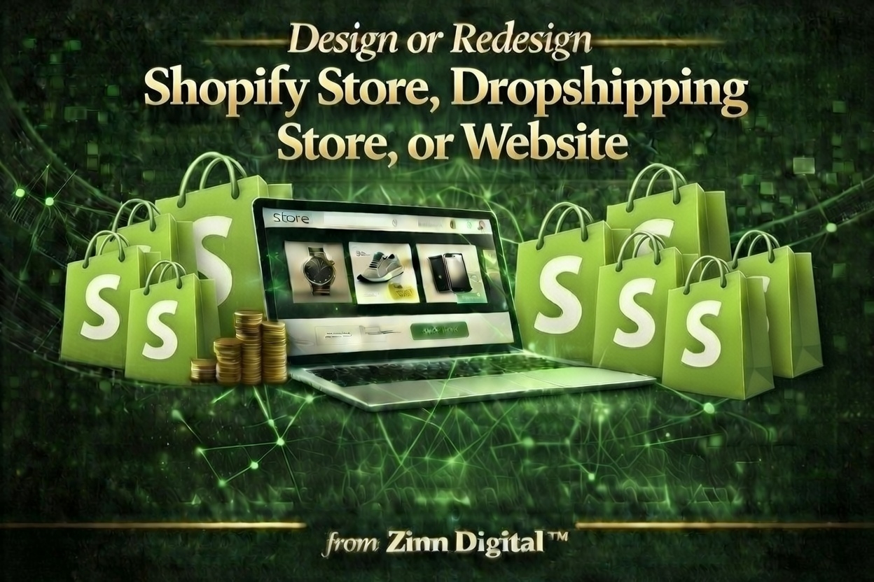 Design Or Redesign Shopify Store, Dropshipping Store, Or Website With Zinn Digital™ 2 Design Or Redesign Shopify Store, Dropshipping Store, Or Website With Zinn Digital