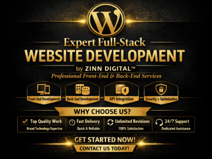 Expert Full-Stack Website Development by Zinn Digital™ Professional Front-End & Back-End Services