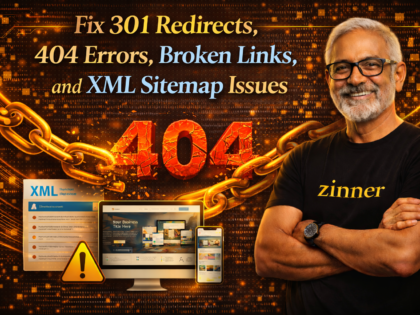 Fix 301 Redirects, 404 Errors, Broken Links, and XML Sitemap Issues