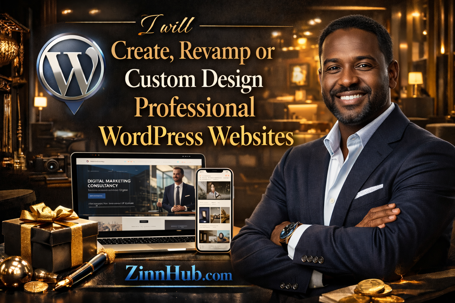 I Will Create, Revamp Or Custom Design Professional Wordpress Websites 1 I Will Create, Revamp Or Custom Design Professional Wordpress Websites Zinn Hub Gig