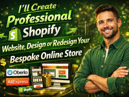 I'll Create Professional Shopify Website, Design or Redesign Your Bespoke Online Store