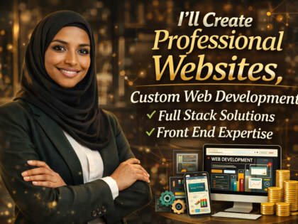 I'll Create Professional Websites, Custom Web Development, Full Stack Solutions, Front End Expertise