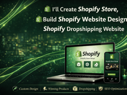I'll Create Shopify Store, Build Shopify Website Design, Shopify Dropshipping Website