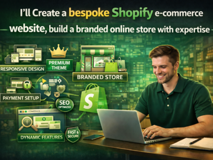 I'll Create a bespoke Shopify e-commerce website, build a branded online store with expertise