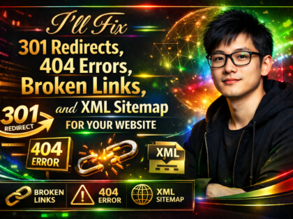 I'll Fix 301 Redirects, 404 Errors, Broken Links, and XML Sitemap for Your Website