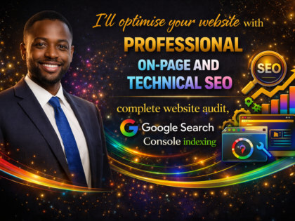 I'll optimise your website with professional on-page and technical SEO, complete website audit, and Google Search Console indexing