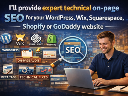 I'Ll Provide Expert Technical On-Page Seo For Your Wordpress, Wix, Squarespace, Shopify Or Godaddy Website