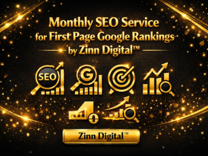 Monthly Seo Service For First Page Google Rankings By Zinn Digital