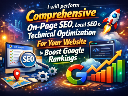Perform Comprehensive On-Page Seo, Geo Seo And Technical Optimisation For Your Website To Boost Google Rankings