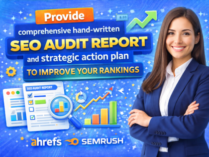 Provide comprehensive hand-written SEO audit report and strategic action plan to improve your rankings