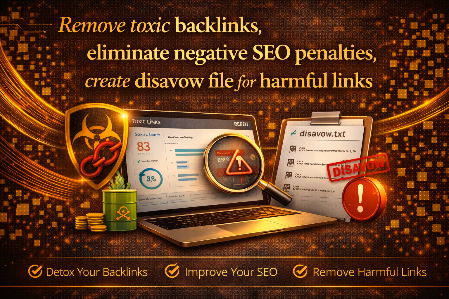 I Will Remove Toxic Backlinks And Create A Google Disavow File 1 Remove Toxic Backlinks, Eliminate Negative Seo Penalties, Create Disavow File For Harmful Links Service By Zinn Digital