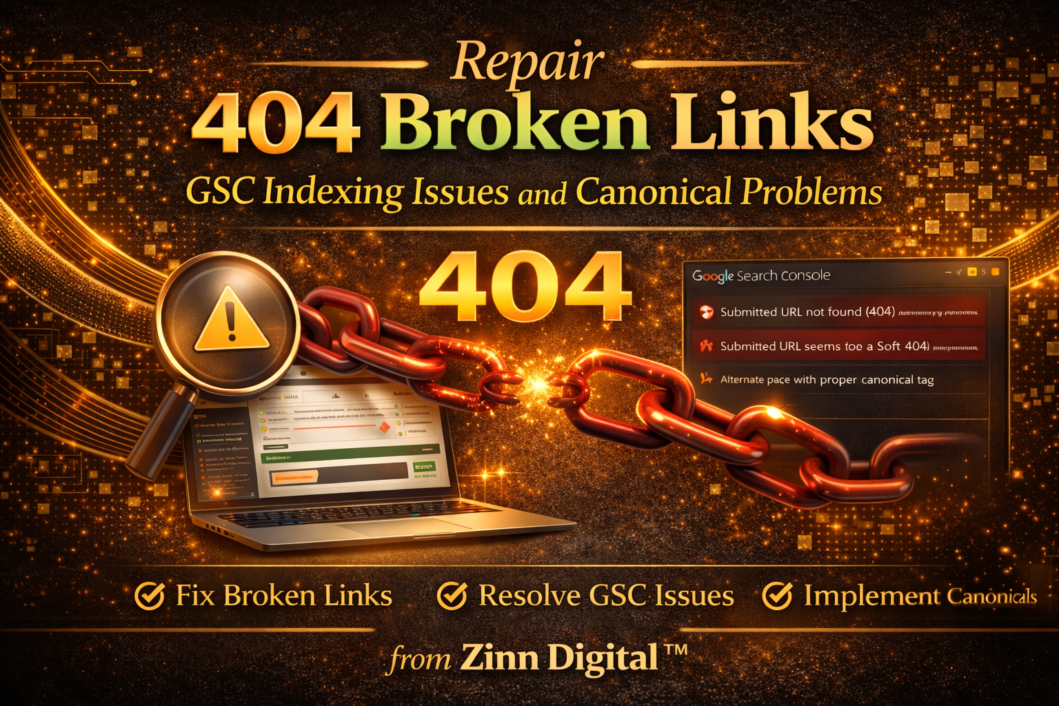 Repair 404 Broken Links, Gsc Indexing Issues And Canonical Problems 1 Repair 404 Broken Links, Gsc Indexing Issues And Canonical Problems Zinn Digital