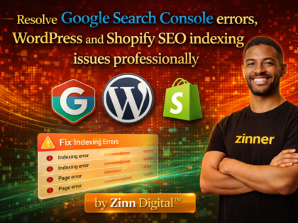Resolve Google Search Console errors, WordPress and Shopify SEO indexing issues professionally