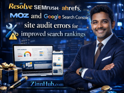 Resolve SEMrush, Ahrefs, Moz and Google Search Console site audit errors for improved search rankings zinn hub top rated freelancer