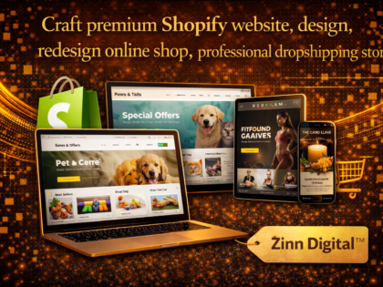 craft premium Shopify website, design, redesign online shop, professional dropshipping store by zinn digital