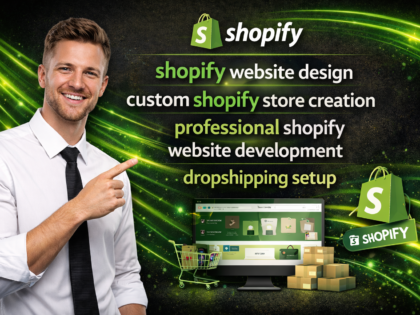 shopify website design, custom shopify store creation, professional shopify website development, dropshipping setup