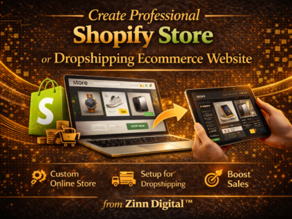 Create Professional Shopify Store Or Dropshipping Ecommerce Website Zinn Digital