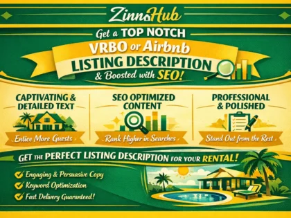 write a top notch vrbo or airbnb listing description with SEO