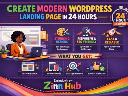 create modern wordpress landing page in 24 hour
