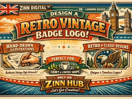 Design a retro vintage hand-drawn badge logo illustration