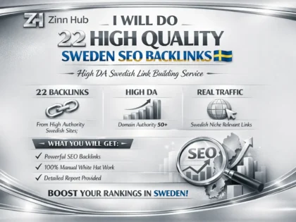 Do 22 High Quality Sweden Seo Backlinks With High Da Swedish Link Building
