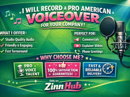 record a pro american voiceover for your company