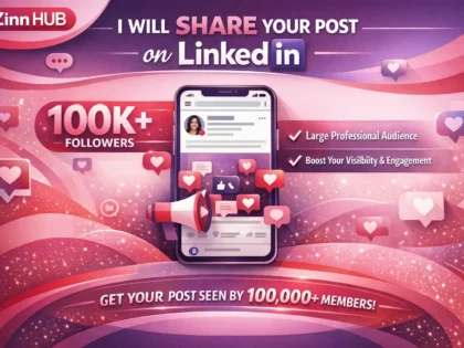 share your post on linkedin social network where I have 100k members followers