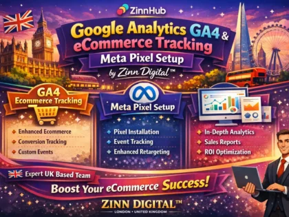 Google Analytics GA4 eCommerce Tracking & Meta Pixel Setup by Zinn Digital ™