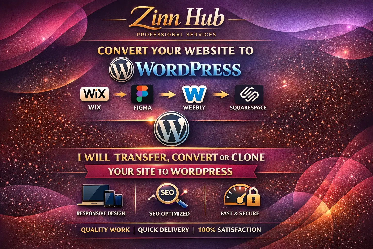 Convert Transfer Or Clone Wix, Figma, Weebly, Squarespace To Wordpress Website 1 Convert Transfer Or Clone Wix