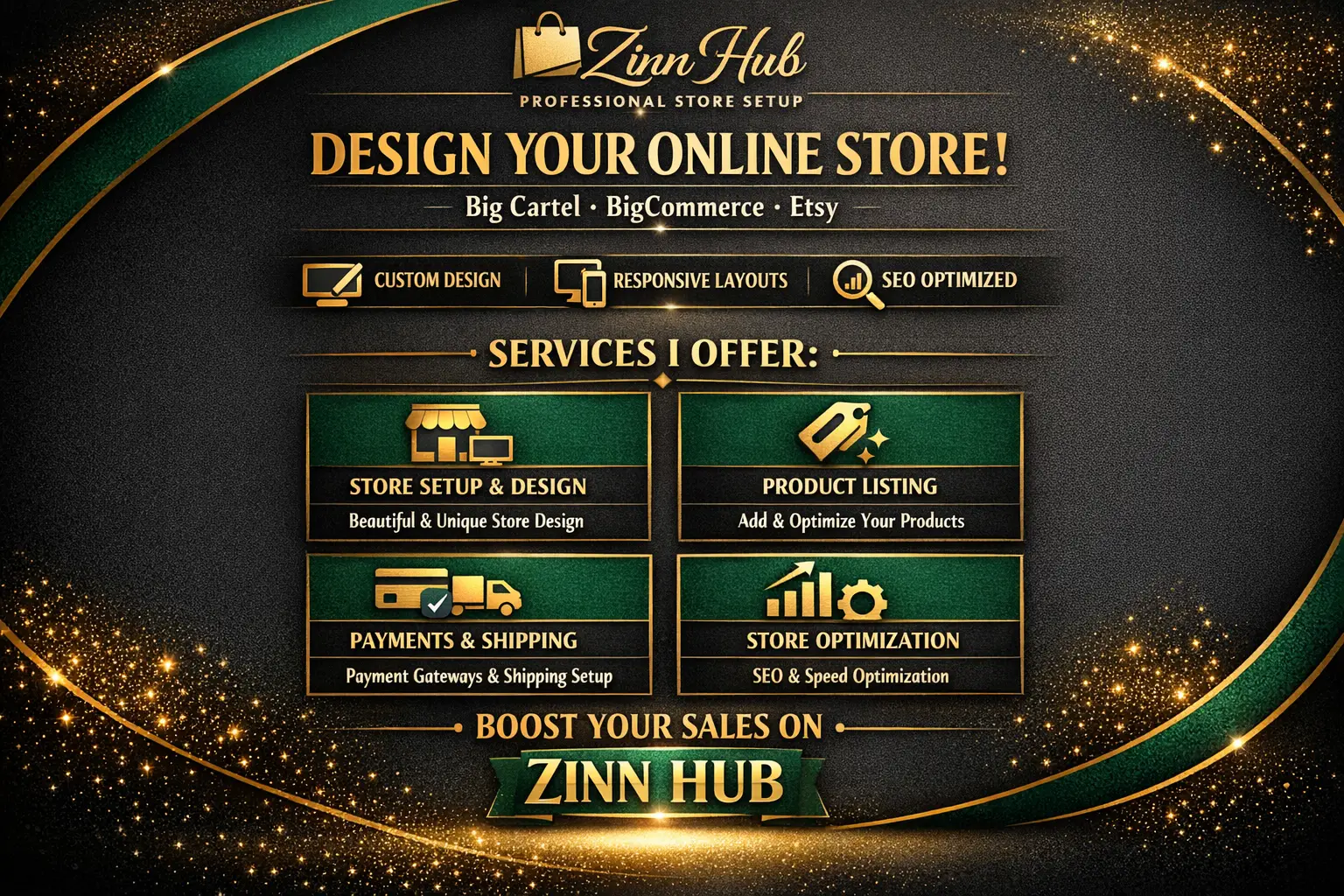 Design Big Cartel, Bigcommerce Store, Etsy Shop Setup 1 Design Big Cartel