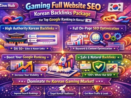 gaming full website SEO korean backlinks package for top google ranking in korea