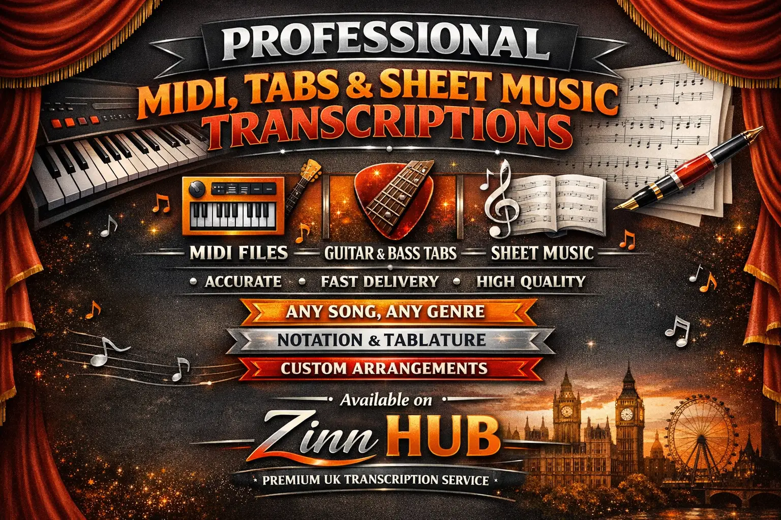 Create Professional Midi Files, Tabs Or Sheet Music Transcriptions 1 Create Professional Midi Files