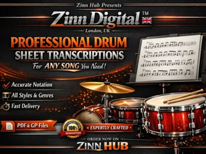 Create professional drum sheet transcriptions for any song you require
