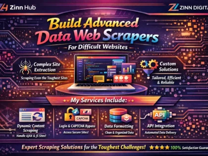 build advanced data web scrapers for difficult websites