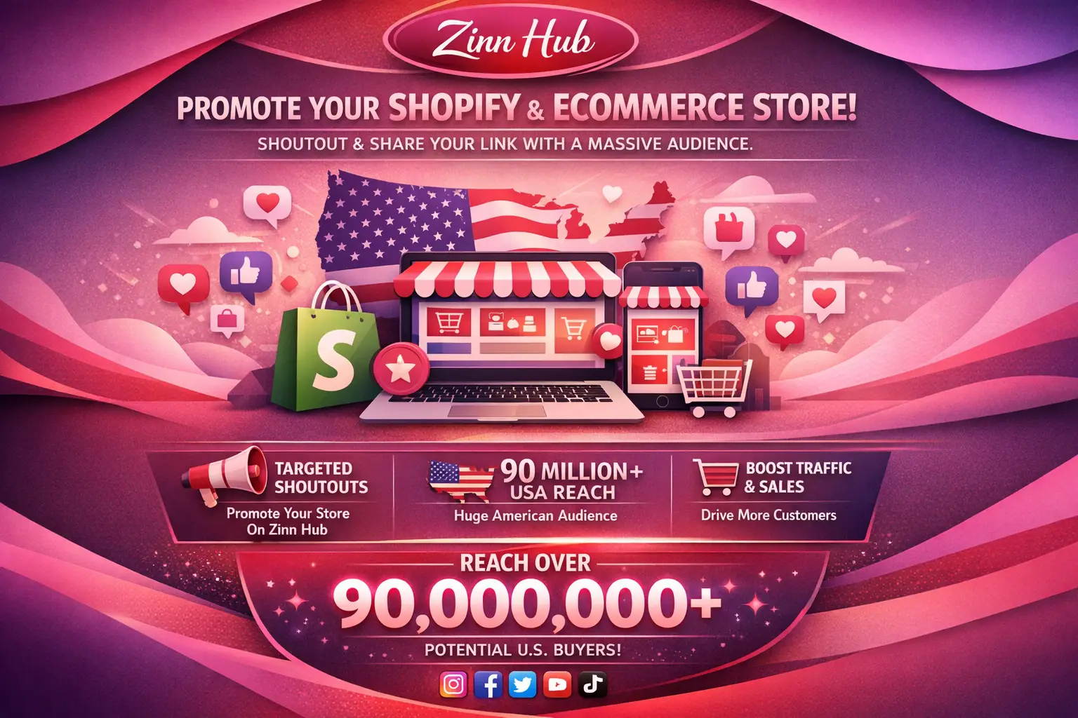 Promote Shoutout Share Link Shopify Website, Ecommerce Store To 90M Usa Audience 1 Promote Shoutout Share Link Shopify Website